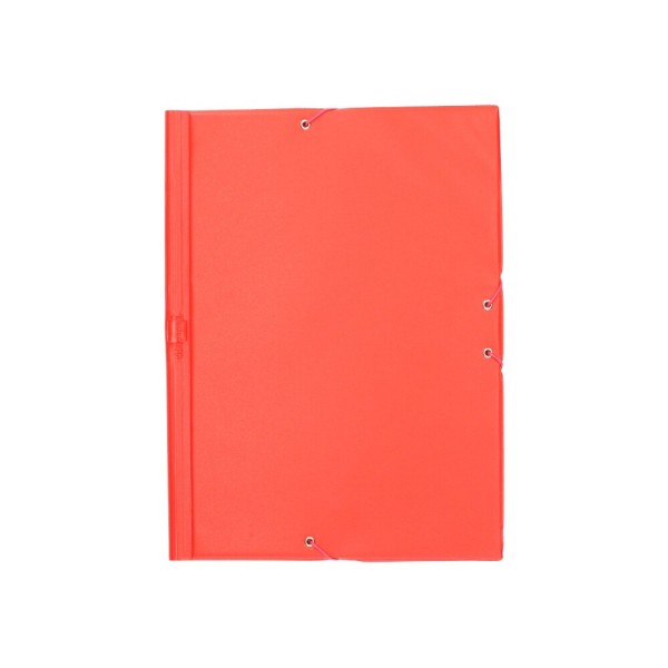 Carpeta liderpapel gomas plastico folio solapas color rojo