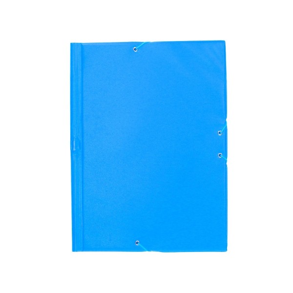 Carpeta liderpapel gomas plastico folio solapas color celeste