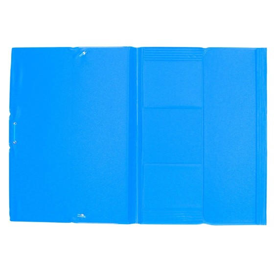 Carpeta liderpapel gomas plastico folio solapas color celeste