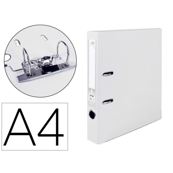 Archivador de palanca liderpapel a4 documenta forrado pvc con rado lomo 52mmblanco compresor metalico