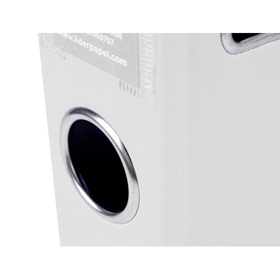 Archivador de palanca liderpapel a4 documenta forrado pvc con rado lomo 52mmblanco compresor metalico