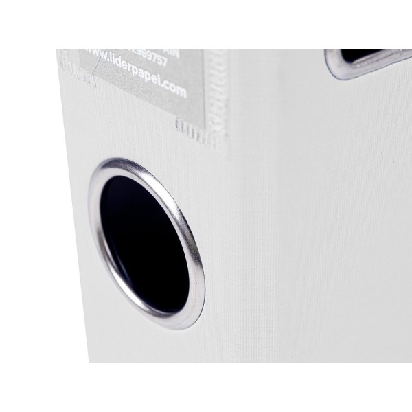 Archivador de palanca liderpapel a4 documenta forrado pvc con rado lomo 52mmblanco compresor metalico