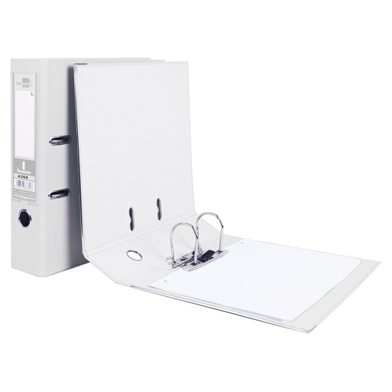 Archivador de palanca liderpapel a4 documenta forrado pvc con rado lomo 75mmblanco compresor metalico