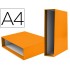Caja archivador liderpapel de palanca carton din-a4 documenta lomo 75mm color naranja