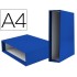 Caja archivador liderpapel de palanca carton din-a4 documenta lomo 75mm color azul