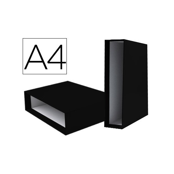 Caja archivador liderpapel de palanca carton din-a4 documenta lomo 75mm color negro