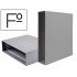 Caja archivador liderpapel de palanca carton folio documenta lomo 75mm color gris
