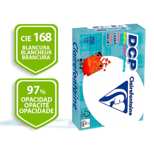 Papel fotocopiadora clairefontaine din a4 250 gramos paquete de 125 hojas