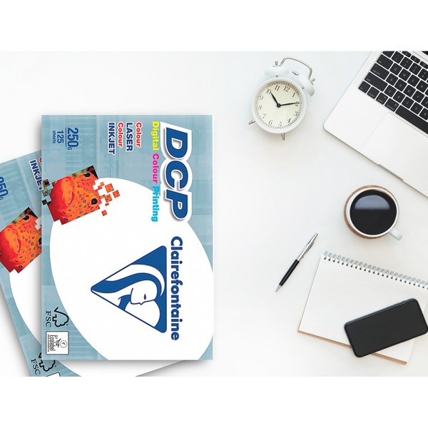 Papel fotocopiadora clairefontaine din a4 250 gramos paquete de 125 hojas