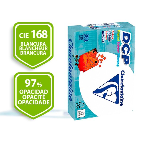 Papel fotocopiadora clairefontaine din a4 350 gramos paquete de 125 hojas