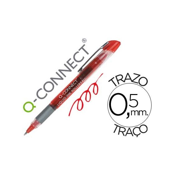 Rotulador q-connect roller ball rojo 0,5 mm
