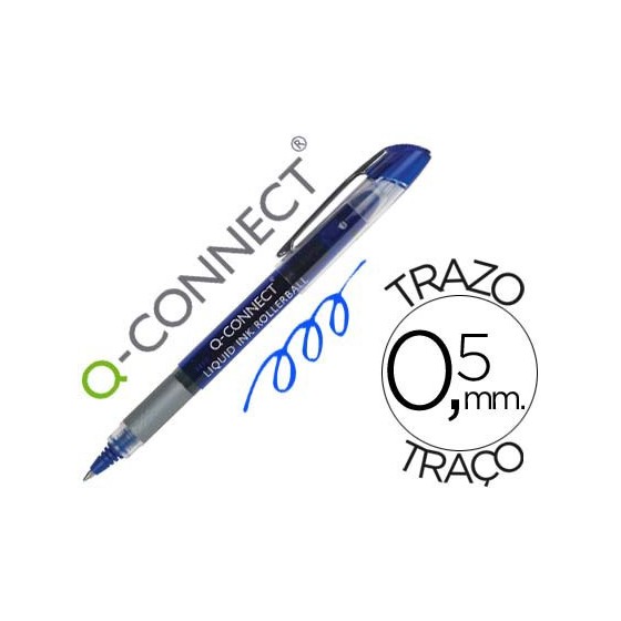 Rotulador q-connect roller ball azul 0,5 mm