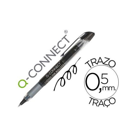 Rotulador q-connect roller ball negro 0,5 mm