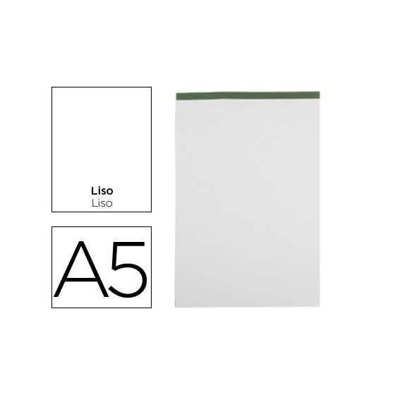 Bloc notas liderpapel liso a5 80 hojas 60 g/m2 perforado sin tapa