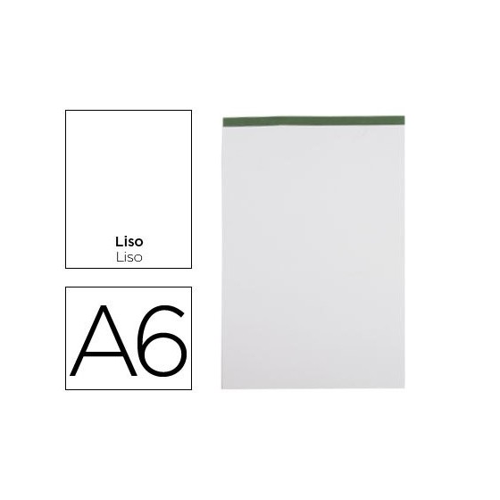 Bloc notas liderpapel liso a6 80 hojas 60 g/m2 perforado sin tapa
