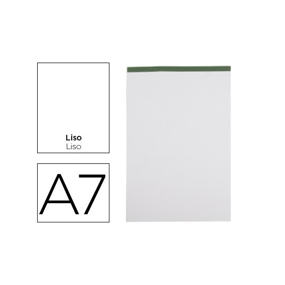 Bloc notas liderpapel liso a7 80 hojas 60 g/m2 perforado sin tapa