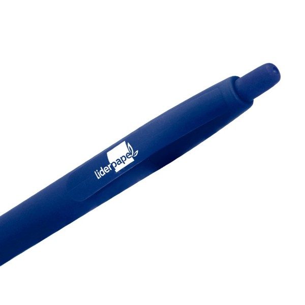 Boligrafo liderpapel gummy touch retractil 1,0 mm tinta azul