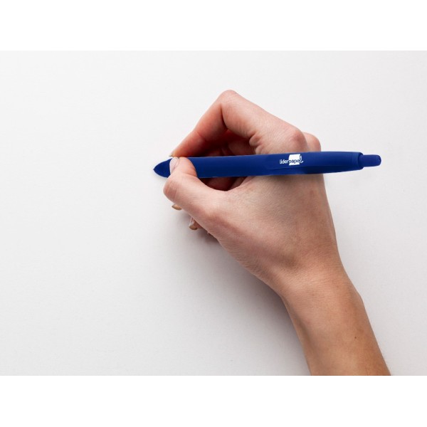 Boligrafo liderpapel gummy touch retractil 1,0 mm tinta azul