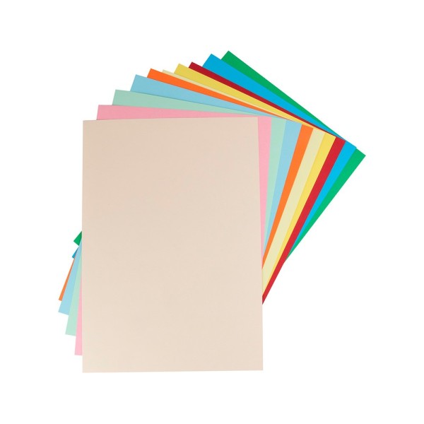 Cartulina liderpapel a3 180g/m2 10 colores surtidos paquete 100 hojas
