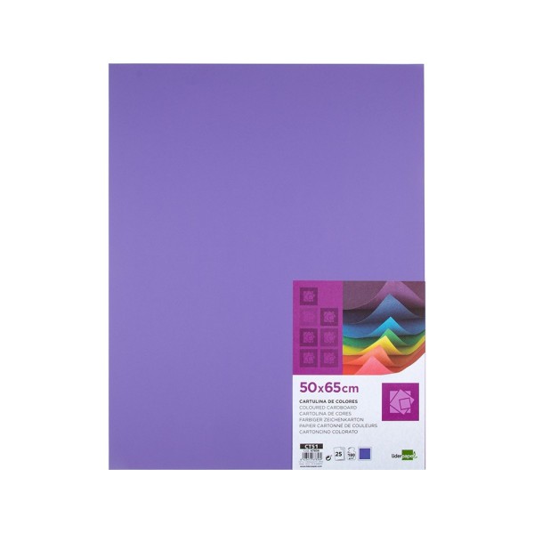 Cartulina liderpapel 50x65 cm 180 gr purpura paquete de 25
