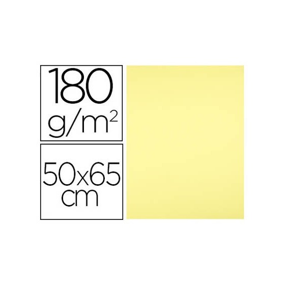 Cartulina liderpapel 50x65 cm 180 gr amarillo medio paquete de 25