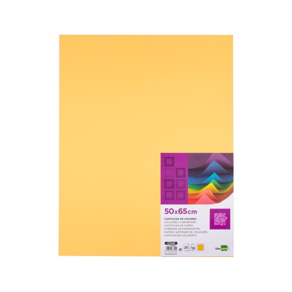 Cartulina liderpapel 50x65 cm 180 gr oro paquete de 25