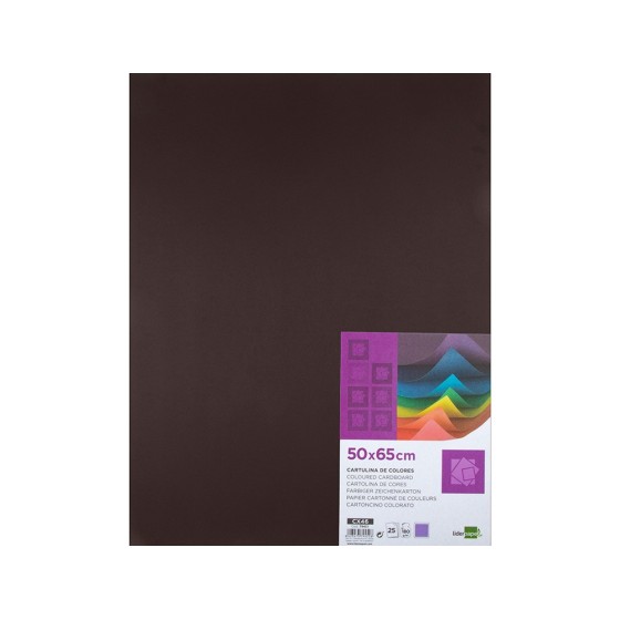 Cartulina liderpapel 50x65 cm 180 gr marron paquete de 25