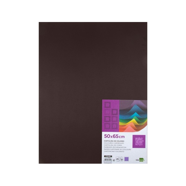 Cartulina liderpapel 50x65 cm 180 gr marron paquete de 25