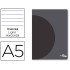 Libreta liderpapel 360 tapa de plastico a5 48 hojas 90g/m2 horizontal con doble margen tapa negra