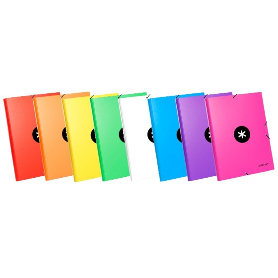 Carpeta liderpapel antartik gomas a4 3 solapas carton forrado colores surtidos