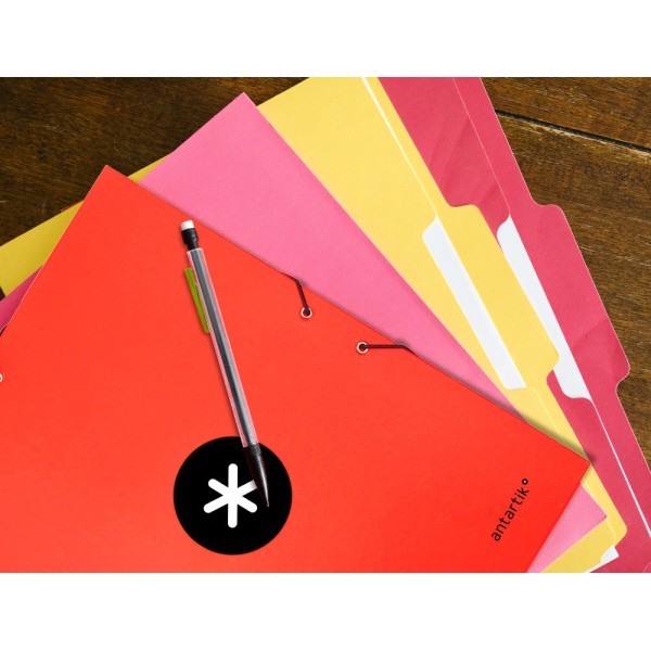 Carpeta liderpapel antartik gomas a4 3 solapas carton forrado colores surtidos