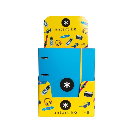 Carpeta con recambio liderpapel antartik a4 cuadro 5 mm forrada 4 anillas 25mm redondas colores surtidos