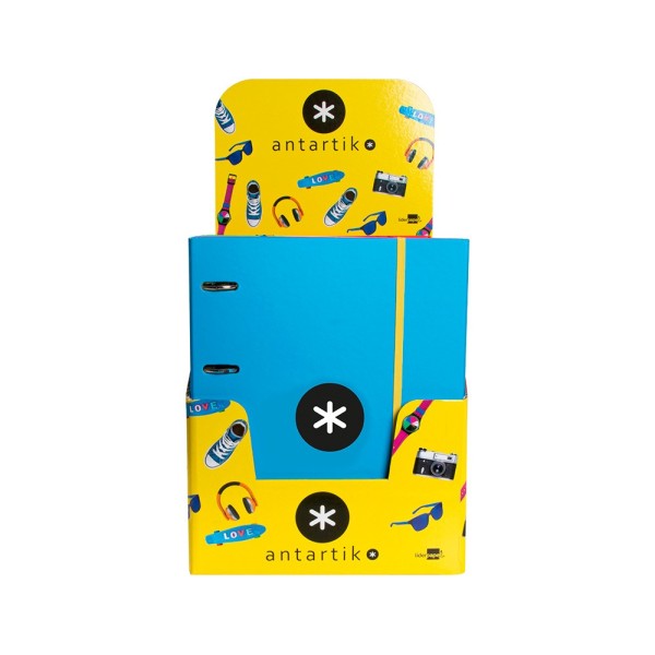Carpeta con recambio liderpapel antartik a4 cuadro 5 mm forrada 4 anillas 25mm redondas colores surtidos
