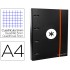 Carpeta con recambio liderpapel antartik a4 cuadro 5 mm forrada 4 anillas 40mm redondas color negra