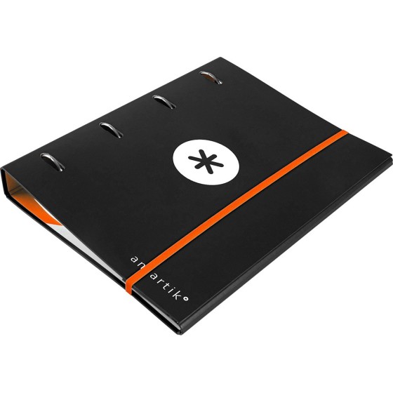 Carpeta con recambio liderpapel antartik a4 cuadro 5 mm forrada 4 anillas 40mm redondas color negra