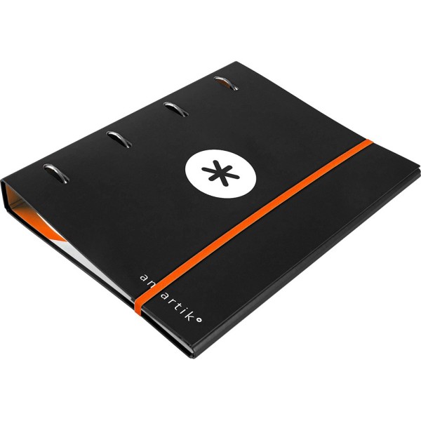 Carpeta con recambio liderpapel antartik a4 cuadro 5 mm forrada 4 anillas 40mm redondas color negra