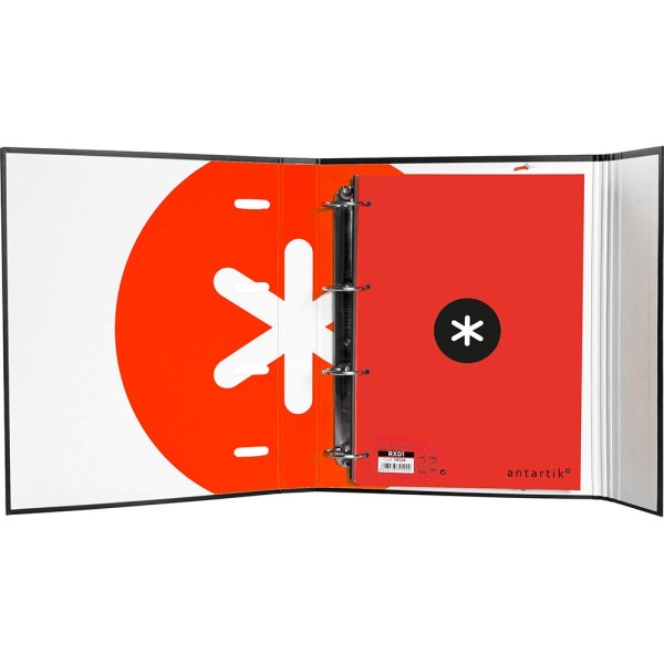 Carpeta con recambio liderpapel antartik a4 cuadro 5 mm forrada 4 anillas 40mm redondas color negra