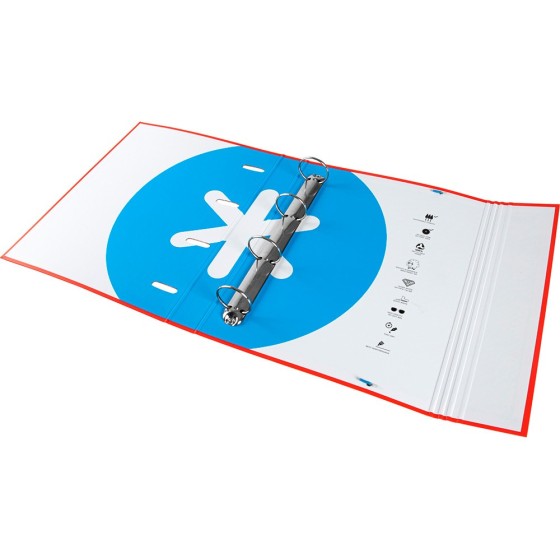 Carpeta con recambio liderpapel antartik a4 cuadro 5 mm forrada 4 anillas redondas 40mm color rojo