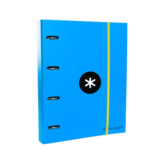 Carpeta con recambio liderpapel antartik a4 cuadro 5 mm forrada 4 anillas 40mm redondas color azul
