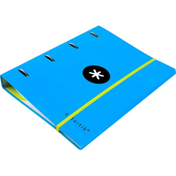 Carpeta con recambio liderpapel antartik a4 cuadro 5 mm forrada 4 anillas 40mm redondas color azul