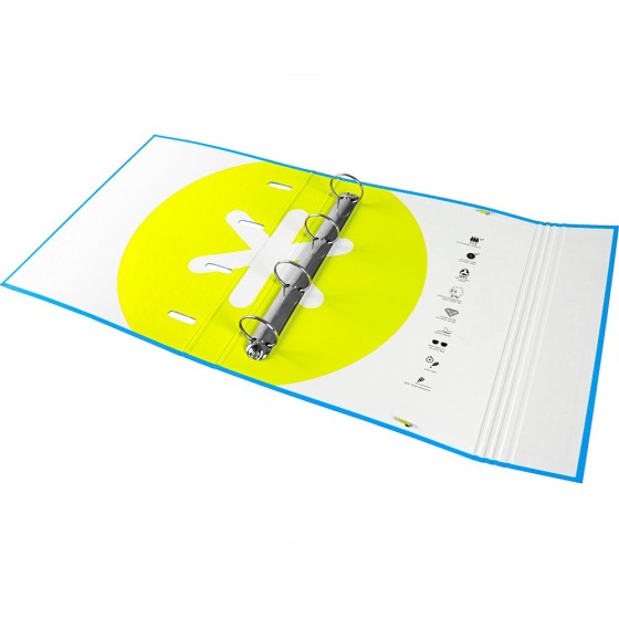 Carpeta con recambio liderpapel antartik a4 cuadro 5 mm forrada 4 anillas 40mm redondas color azul