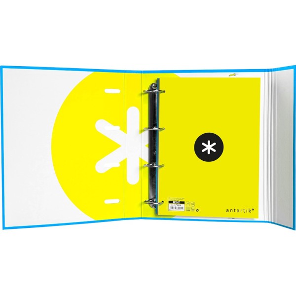 Carpeta con recambio liderpapel antartik a4 cuadro 5 mm forrada 4 anillas 40mm redondas color azul