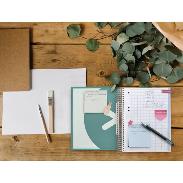 Cuaderno espiral liderpapel a5 micro antartik tapa forrada120h 100 gr cuadro 5 mm 5 band6 taladros color menta