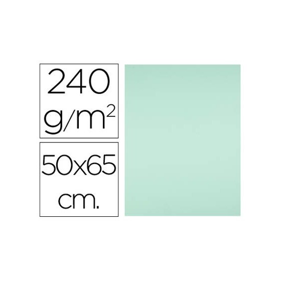 Cartulina liderpapel 50x65 cm 240g/m2 verde paquete de 25 unidades