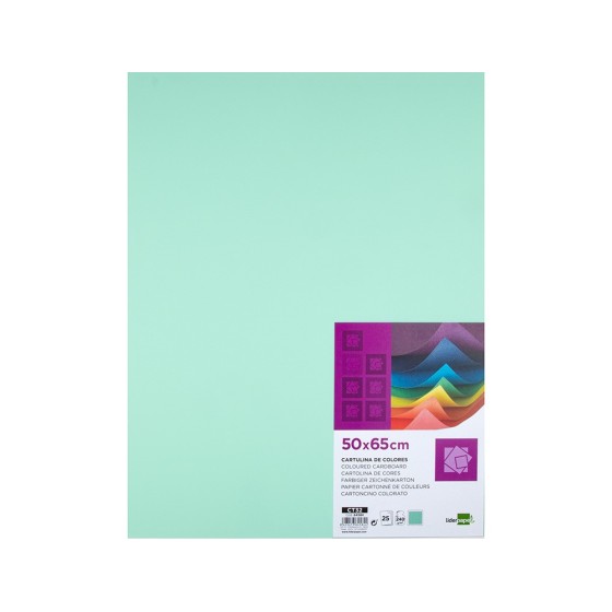 Cartulina liderpapel 50x65 cm 240g/m2 verde paquete de 25 unidades