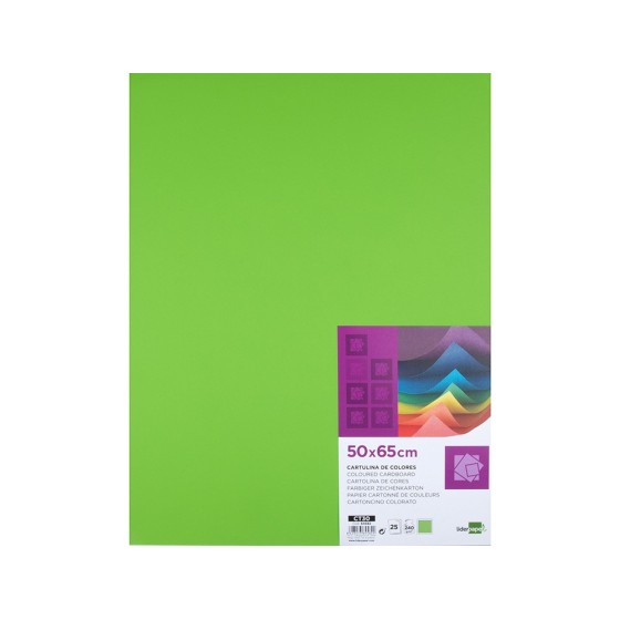 Cartulina liderpapel 50x65 cm 240g/m2 verde hierba paquete de 25 unidades