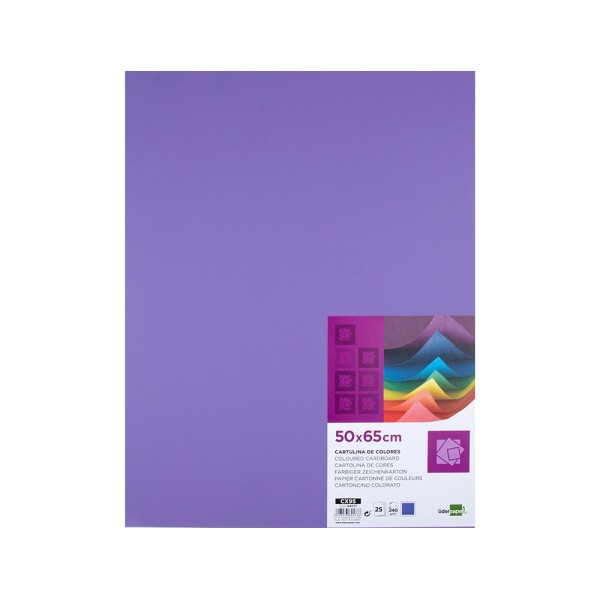 Cartulina liderpapel 50x65 cm 240g/m2 purpura paquete de 25 unidades