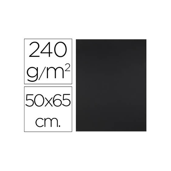 Cartulina liderpapel 50x65 cm 240g/m2 negro paquete de 25 unidades