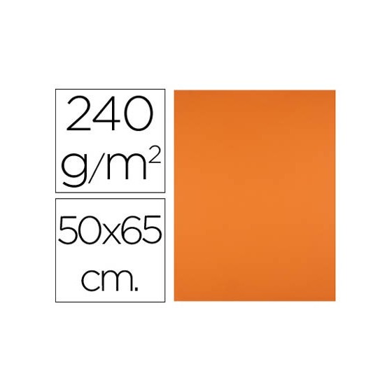 Cartulina liderpapel 50x65 cm 240g/m2 naranja paquete de 25 unidades