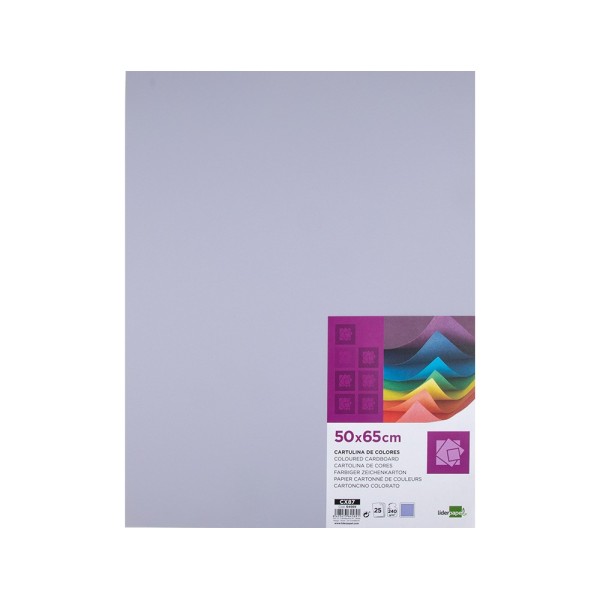 Cartulina liderpapel 50x65 cm 240g/m2 lila paquete de 25 unidades